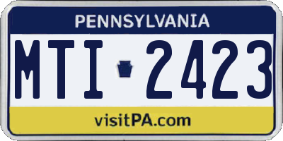 PA license plate MTI2423