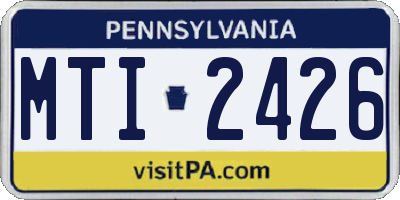 PA license plate MTI2426