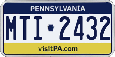 PA license plate MTI2432