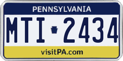 PA license plate MTI2434