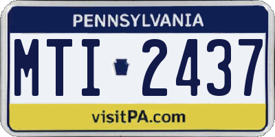 PA license plate MTI2437