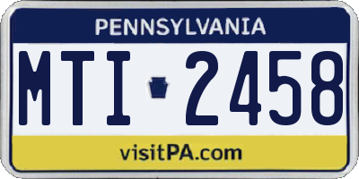 PA license plate MTI2458