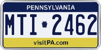 PA license plate MTI2462