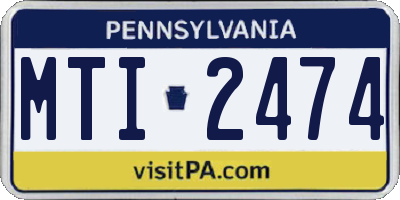 PA license plate MTI2474