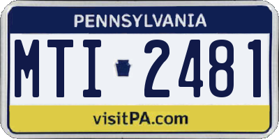 PA license plate MTI2481