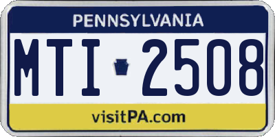 PA license plate MTI2508