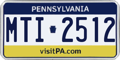 PA license plate MTI2512