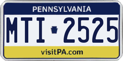 PA license plate MTI2525