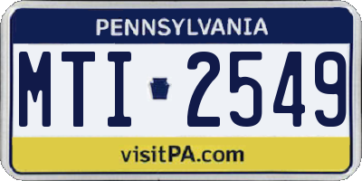 PA license plate MTI2549
