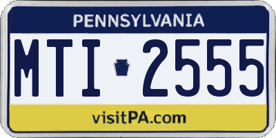 PA license plate MTI2555
