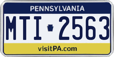 PA license plate MTI2563