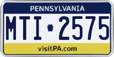 PA license plate MTI2575