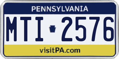 PA license plate MTI2576