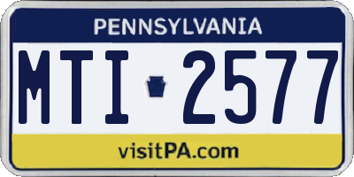 PA license plate MTI2577