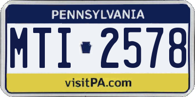 PA license plate MTI2578