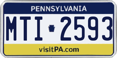 PA license plate MTI2593
