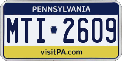 PA license plate MTI2609