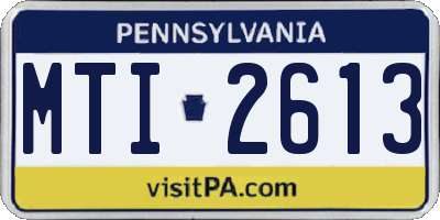 PA license plate MTI2613