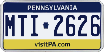 PA license plate MTI2626