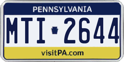 PA license plate MTI2644