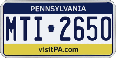 PA license plate MTI2650