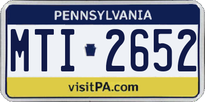 PA license plate MTI2652