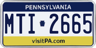 PA license plate MTI2665