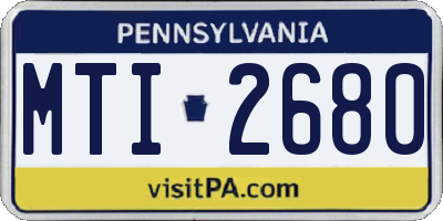 PA license plate MTI2680