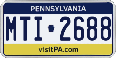 PA license plate MTI2688