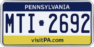 PA license plate MTI2692