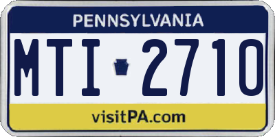 PA license plate MTI2710