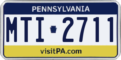 PA license plate MTI2711
