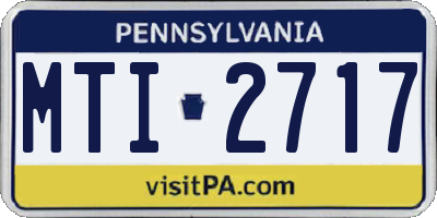 PA license plate MTI2717