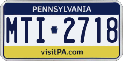 PA license plate MTI2718