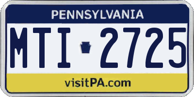 PA license plate MTI2725