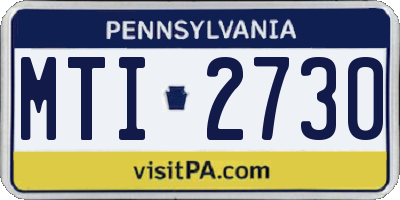PA license plate MTI2730