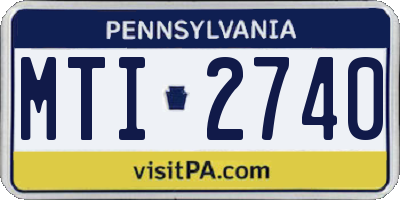 PA license plate MTI2740