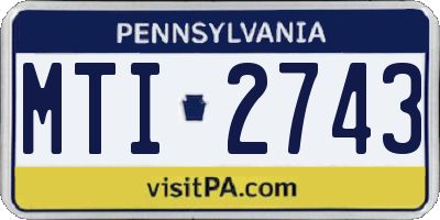 PA license plate MTI2743
