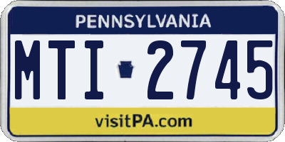 PA license plate MTI2745