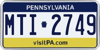 PA license plate MTI2749