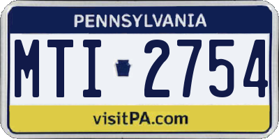 PA license plate MTI2754