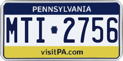 PA license plate MTI2756