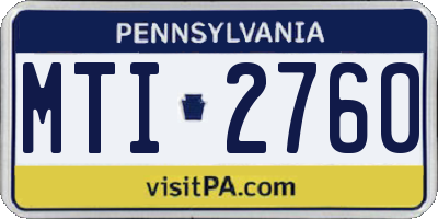 PA license plate MTI2760
