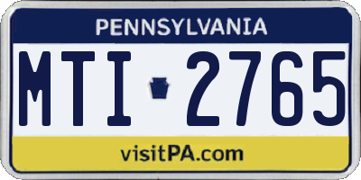 PA license plate MTI2765