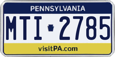 PA license plate MTI2785