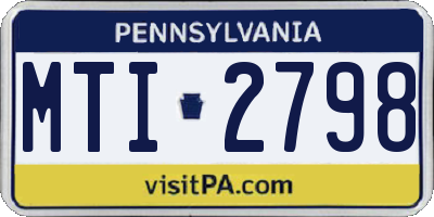 PA license plate MTI2798