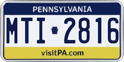 PA license plate MTI2816