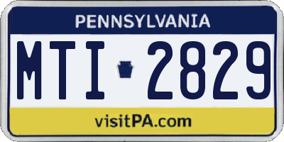PA license plate MTI2829