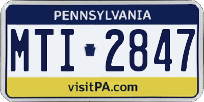 PA license plate MTI2847