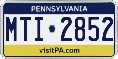 PA license plate MTI2852